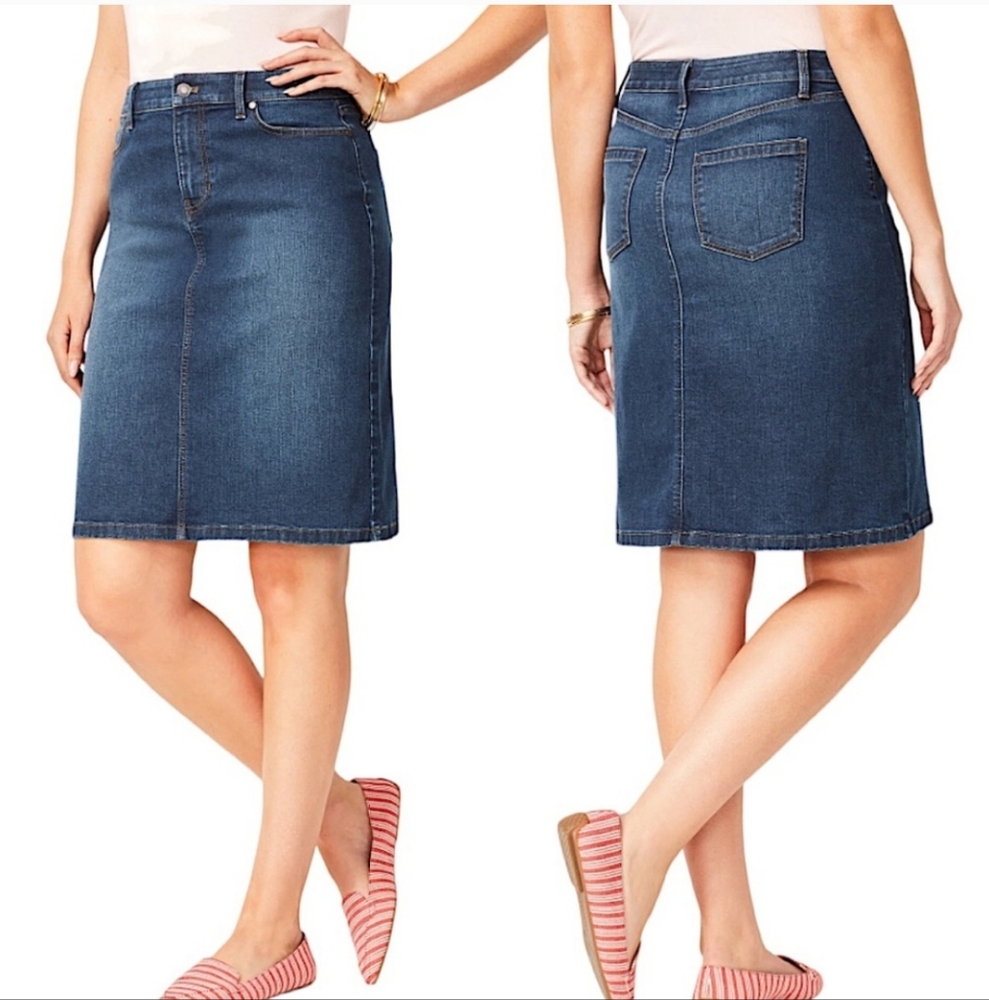 Talbots Denim Skirt Size 4 Cowgirl Western Rodeo Jean Skirt